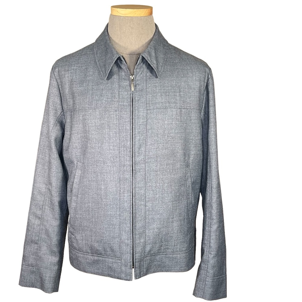 Tumi Men’s Gray Wool Zip Front Lined Jacket Made in Peru Size Large EUC - Picture 13 of 14